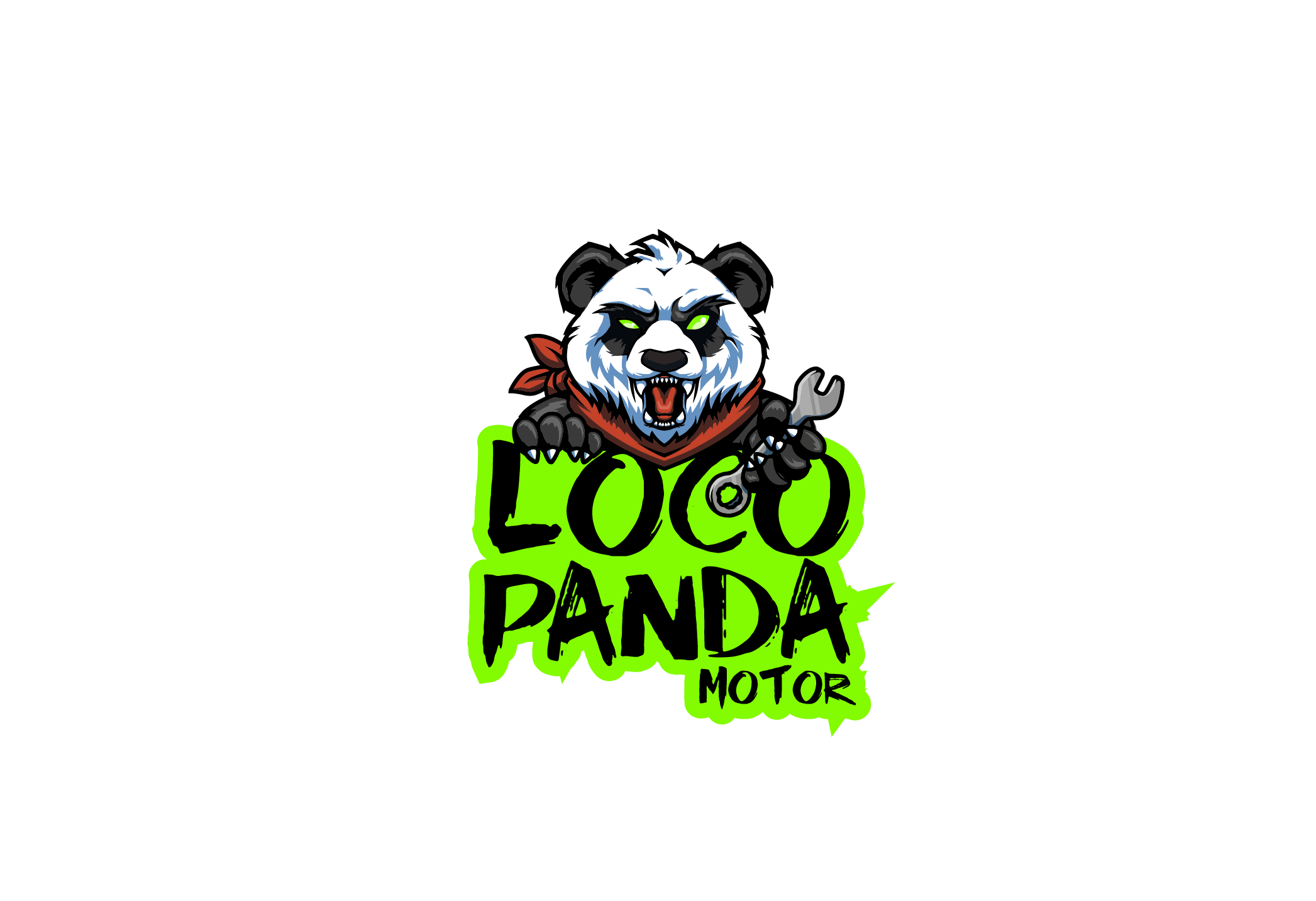 Mascota panda mecánico de LOCO PANDA